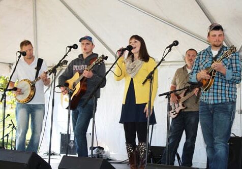 Stevie Barr & the Mastertones performing at the Blue Ridge Folklife Festival, 2014. Ferrum, Virginia. <br>
(Blue Ridge Heritage Archives, Ferrum College)